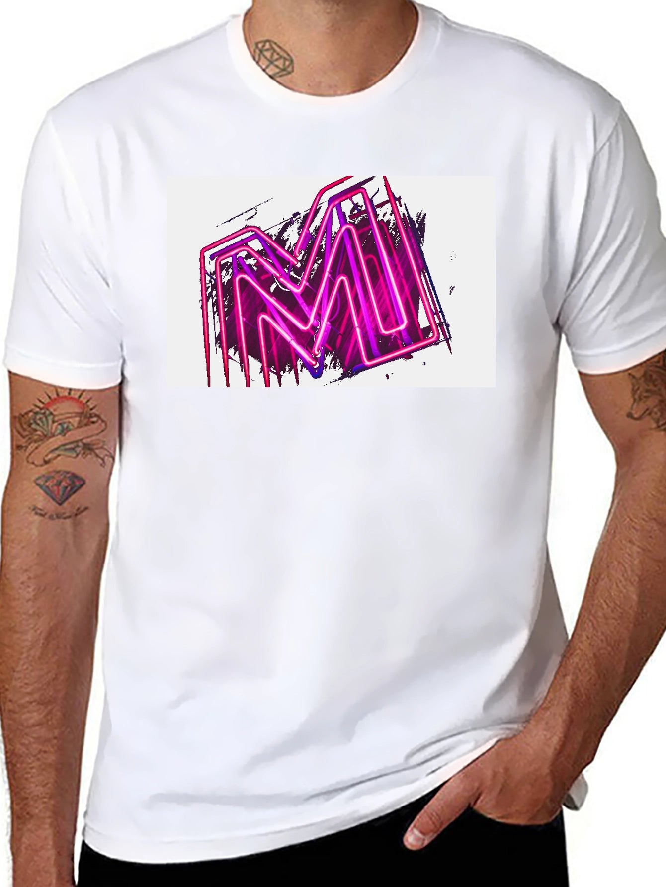 Neon M Graphic Black T-Shirt
