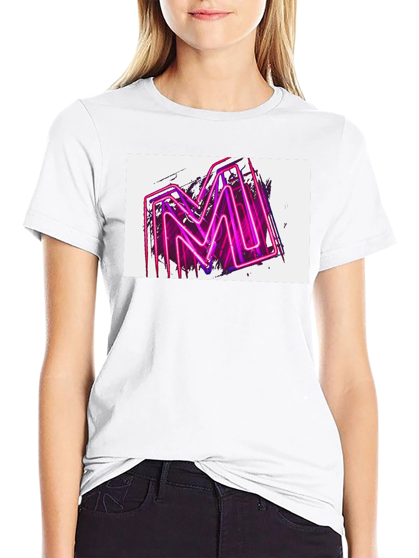 Neon M Graphic Black T-Shirt