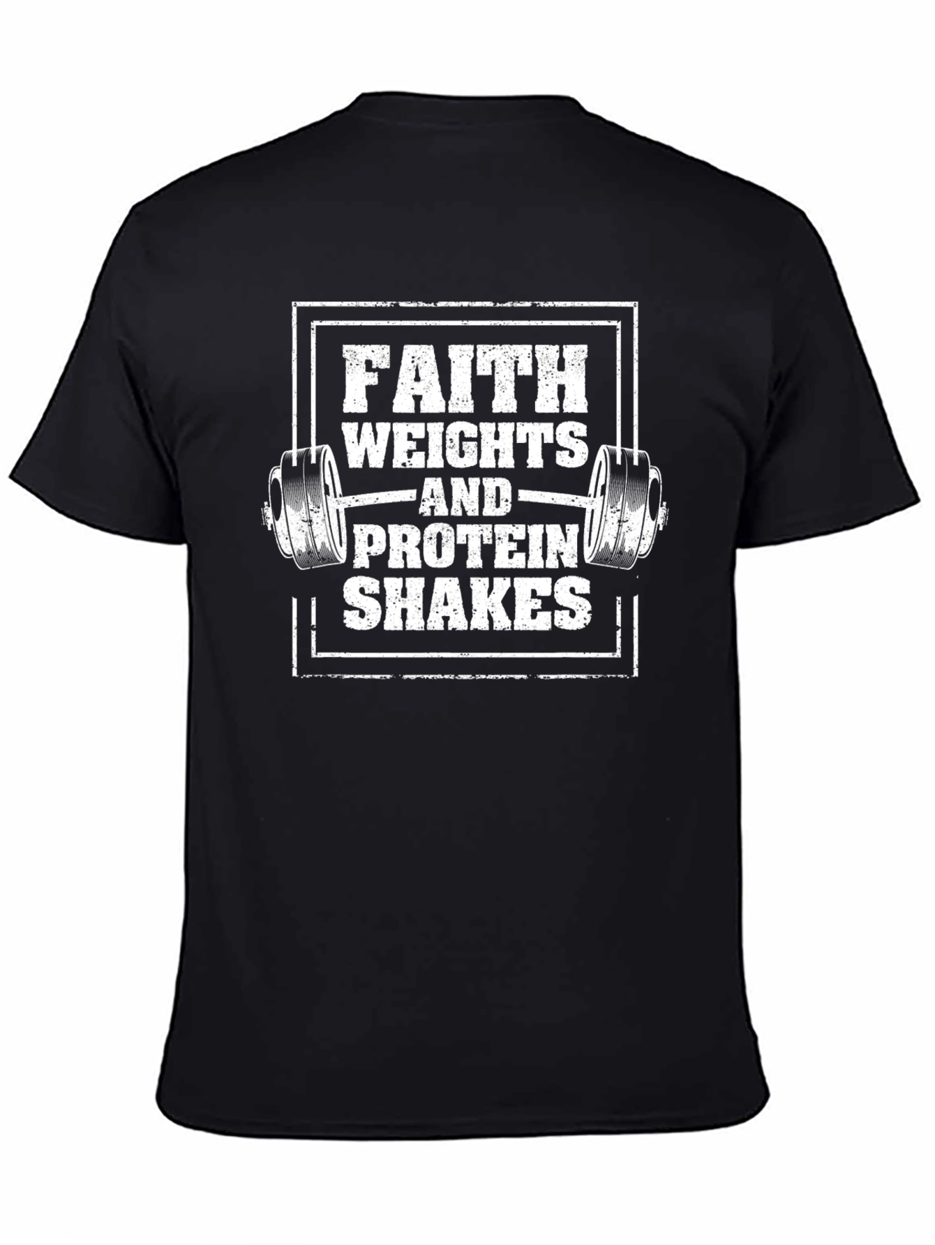 Faith Weights & Protein Shakes Black T-Shirt