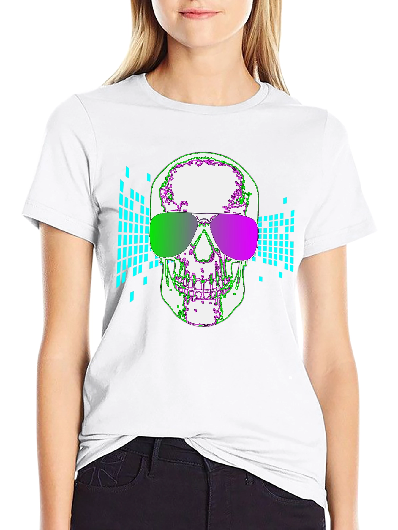 Neon Skull Graphic T-Shirt