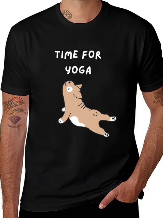 Time for Yoga T-Shirt - Cute Dog Design