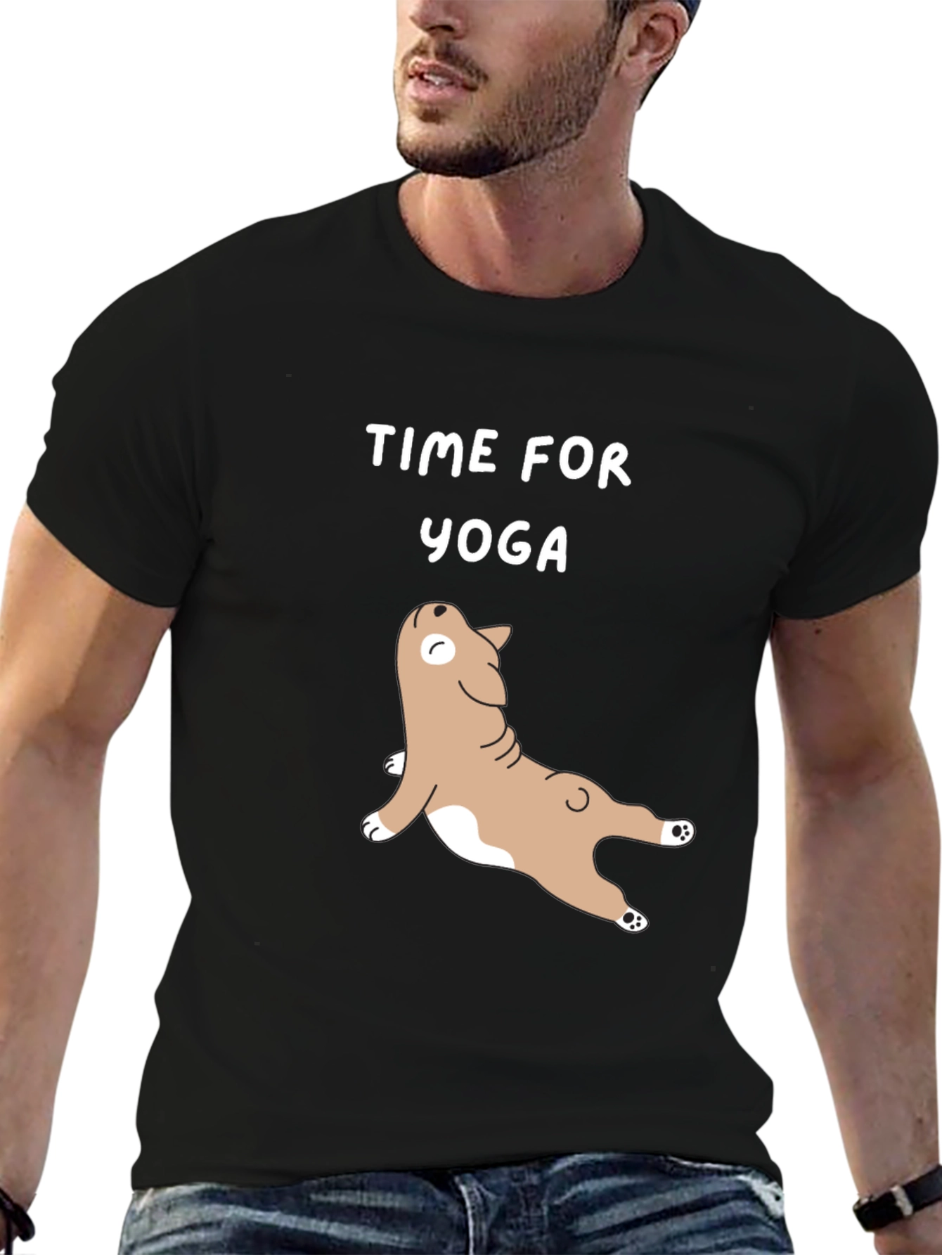 Time for Yoga T-Shirt - Cute Dog Design