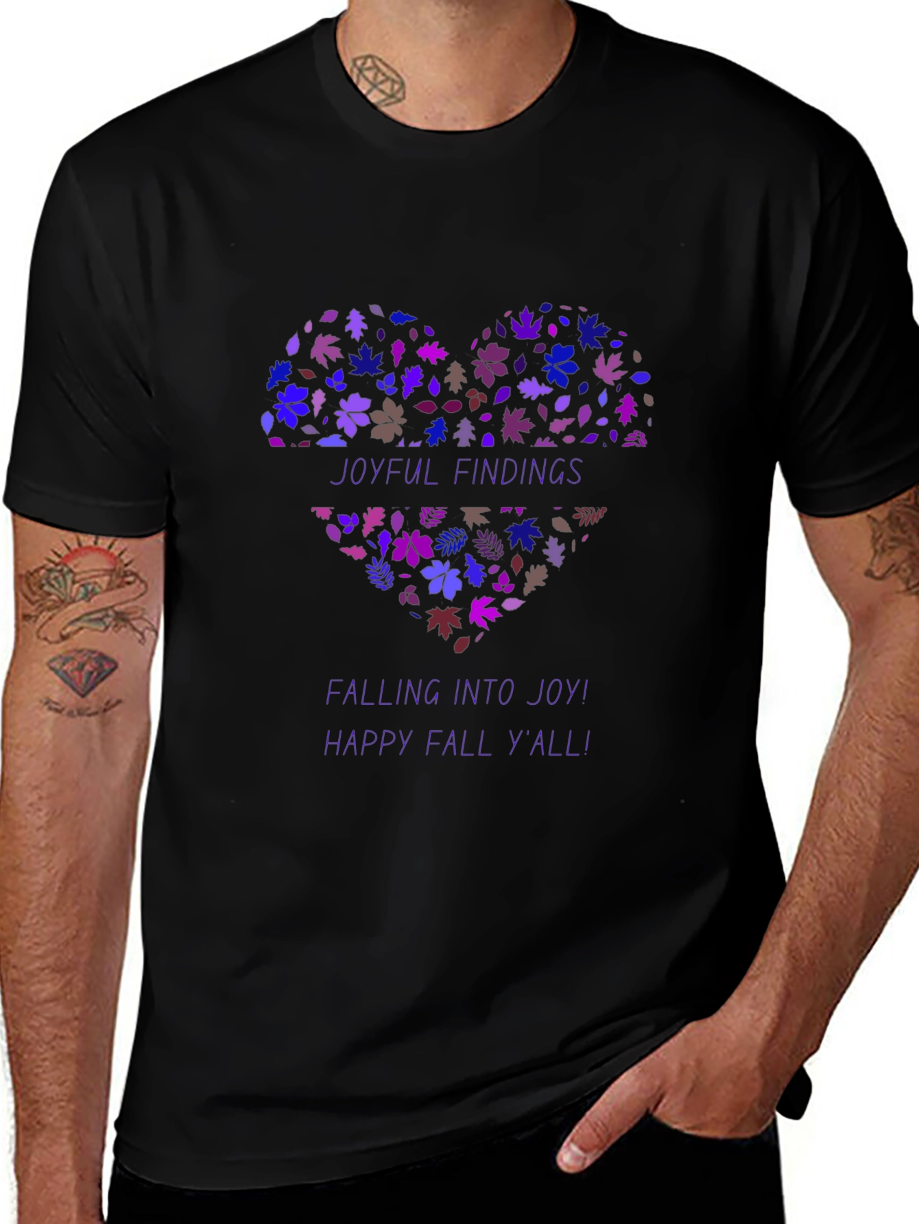 Joyful Fall Heart Graphic Tee - Stylish Autumn Shirt