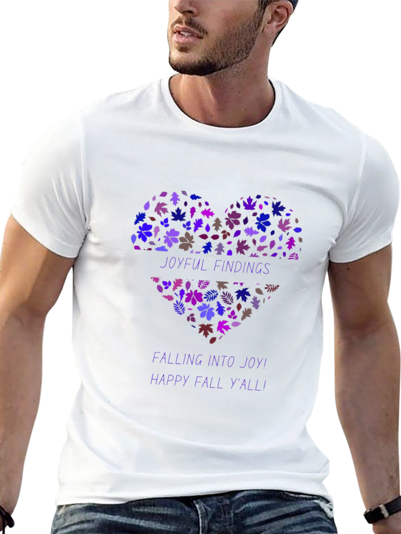 Joyful Fall Heart Graphic Tee - Stylish Autumn Shirt