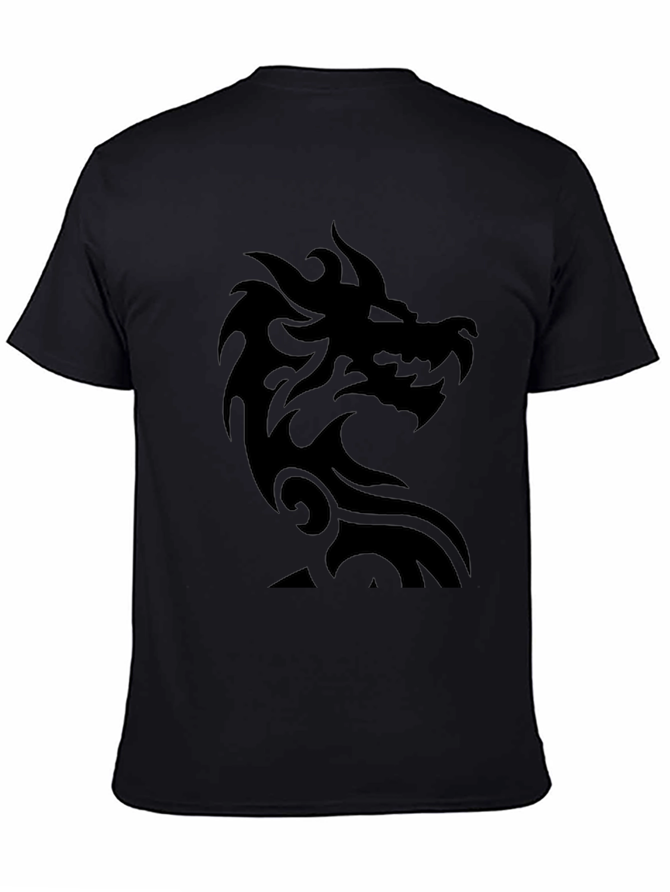 Mens Black T-Shirt with Dragon Graphic