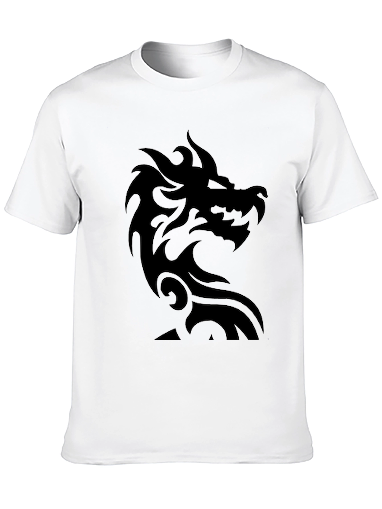 Mens Black T-Shirt with Dragon Graphic