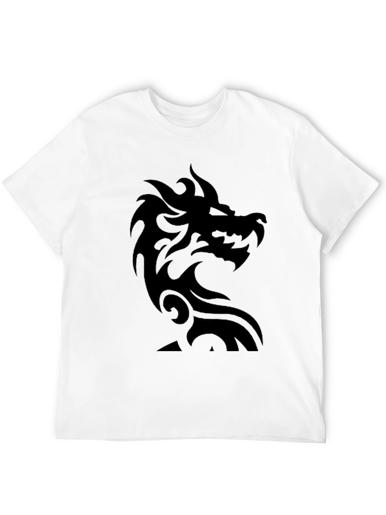 Mens Black T-Shirt with Dragon Graphic