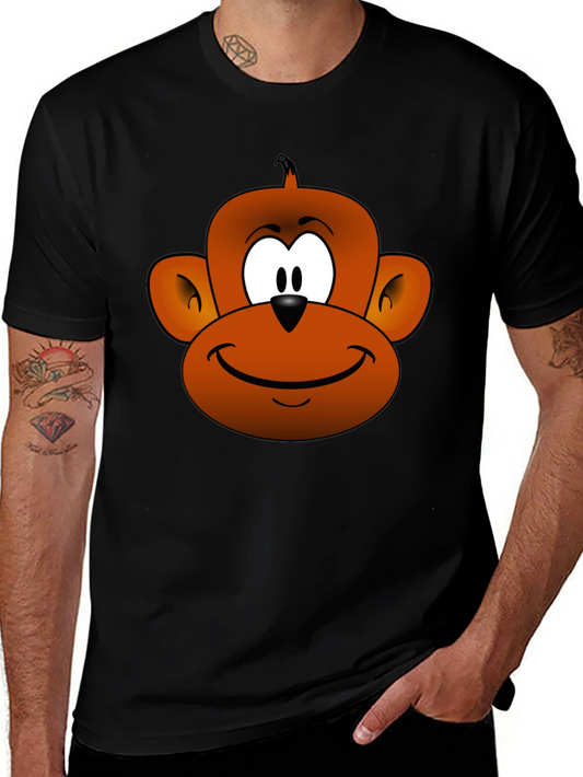 Cartoon Monkey Graphic Tee - Fun Novelty T-Shirt