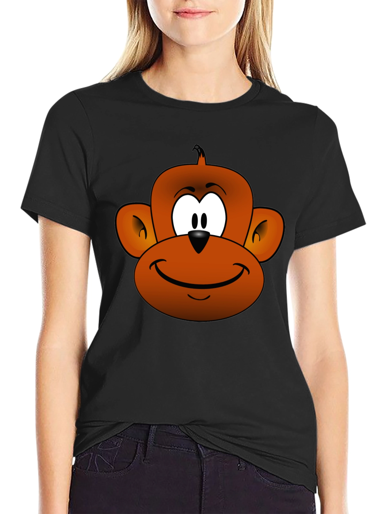 Cartoon Monkey Graphic Tee - Fun Novelty T-Shirt