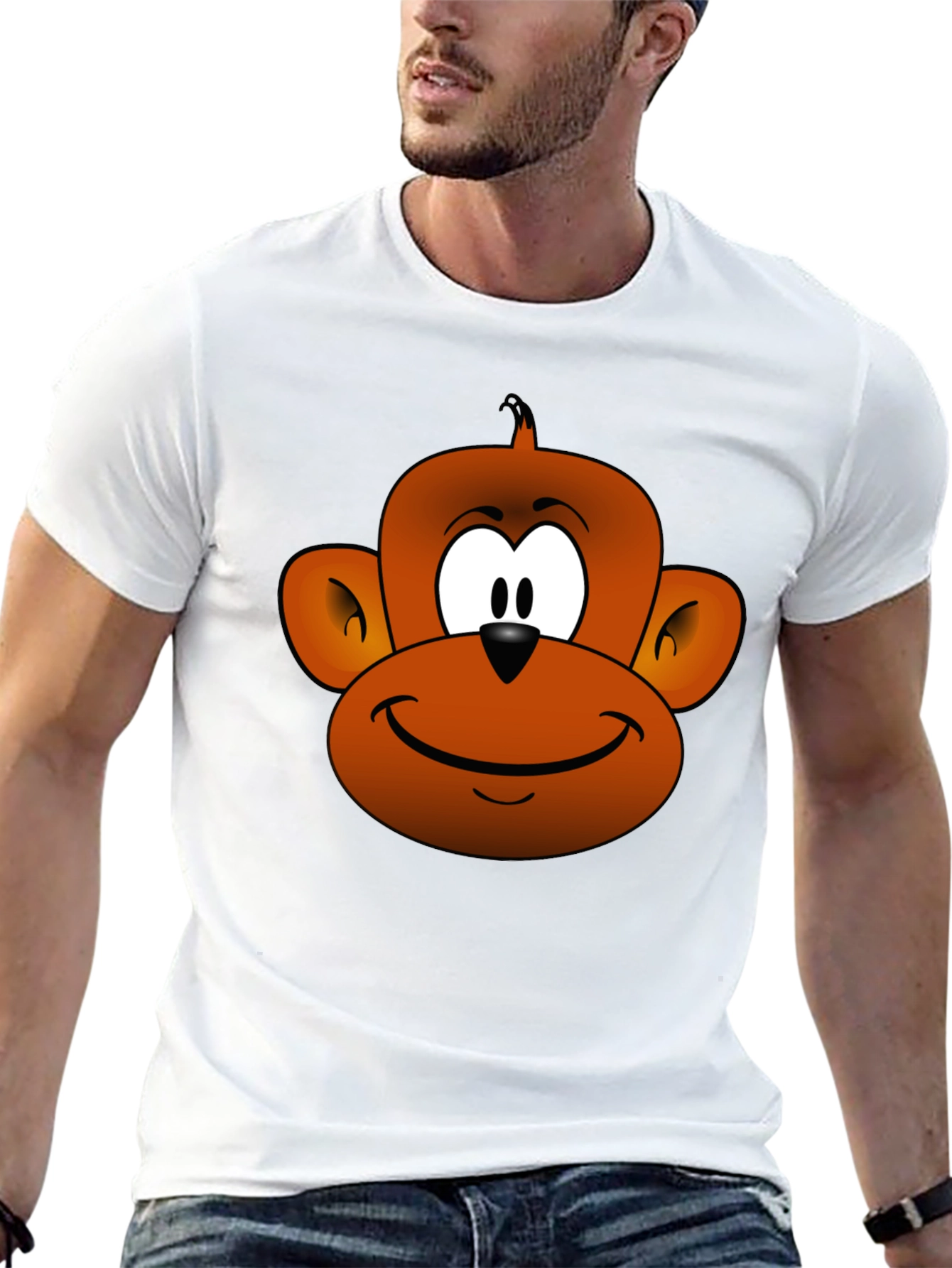Cartoon Monkey Graphic Tee - Fun Novelty T-Shirt