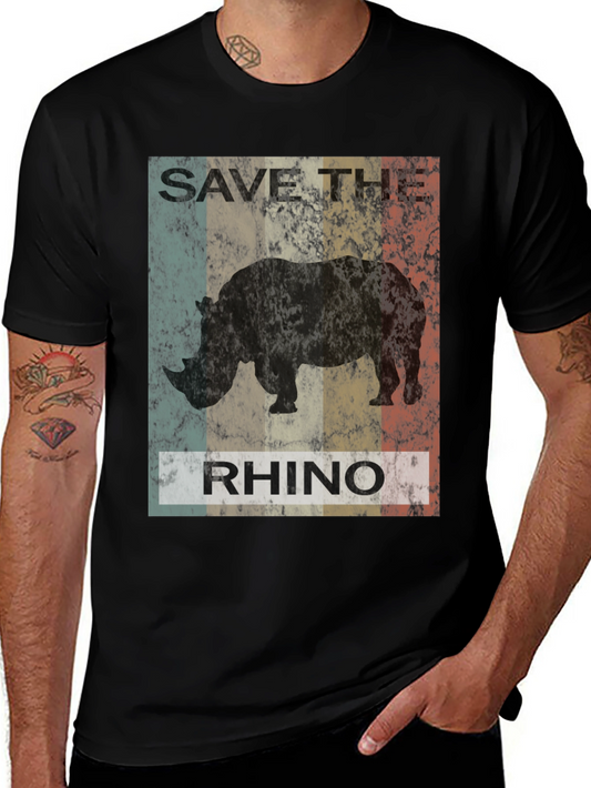 Save The Rhino Graphic Tee - Black