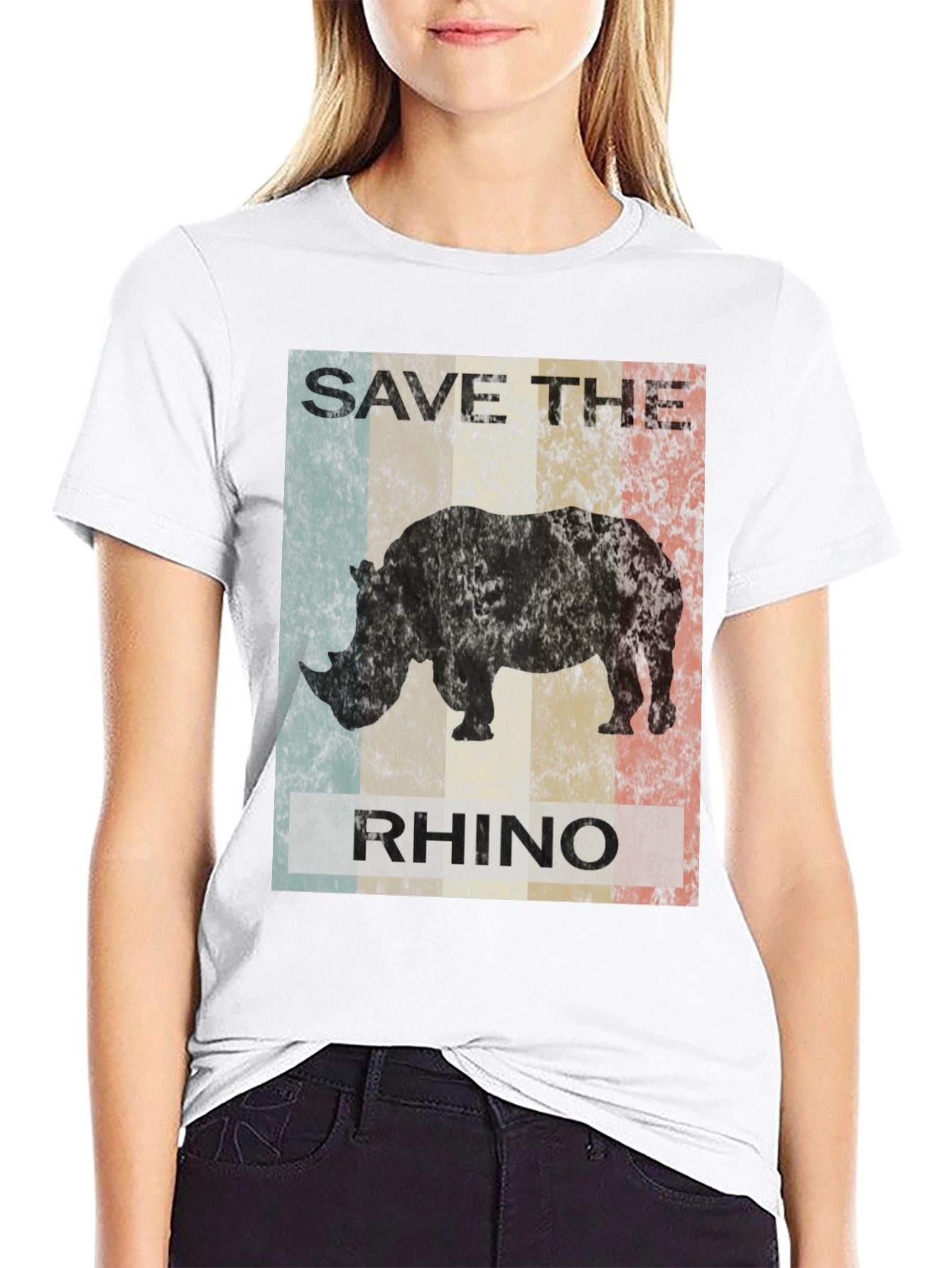 Save The Rhino Graphic Tee - Black