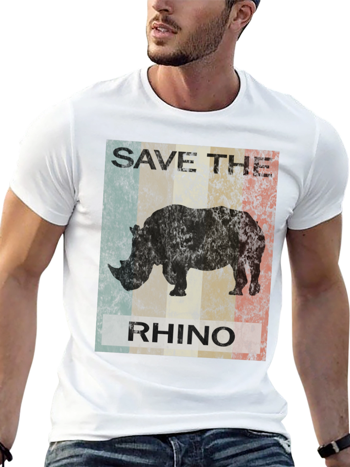 Save The Rhino Graphic Tee - Black