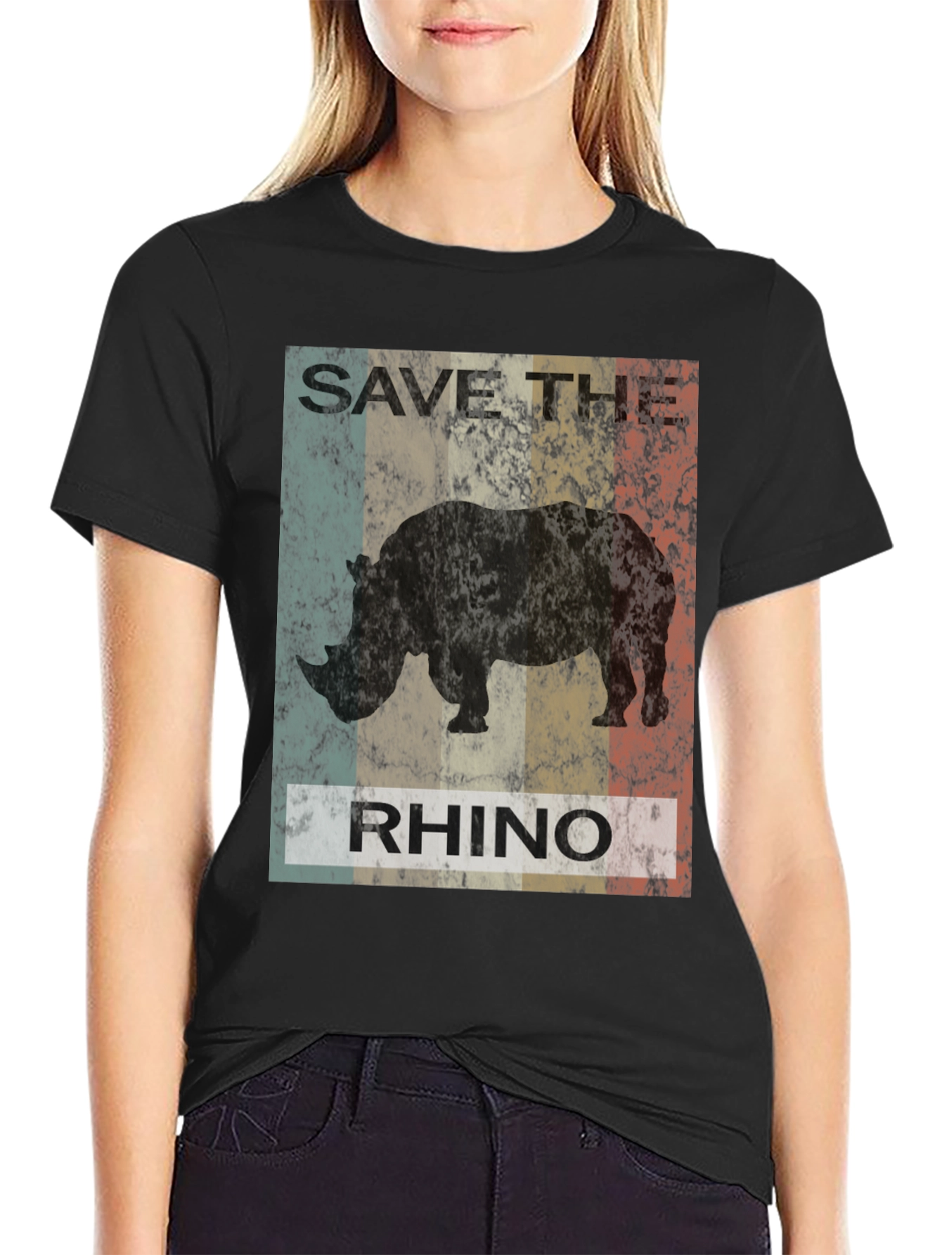 Save The Rhino Graphic Tee - Black