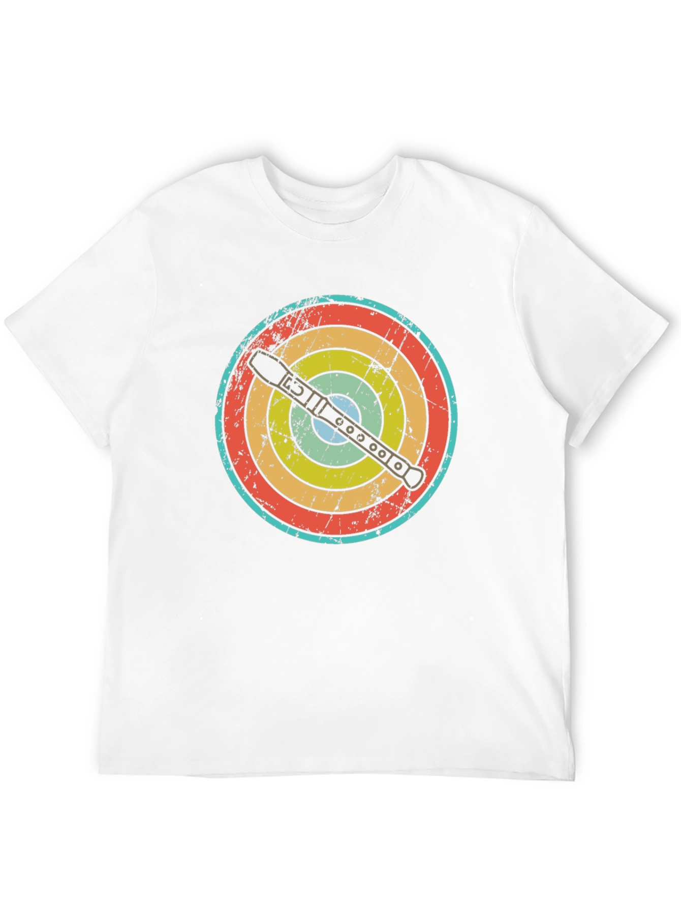 Retro Flute Player Target T-Shirt