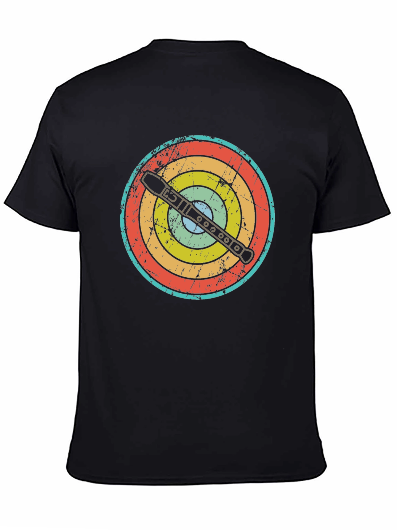 Retro Flute Player Target T-Shirt
