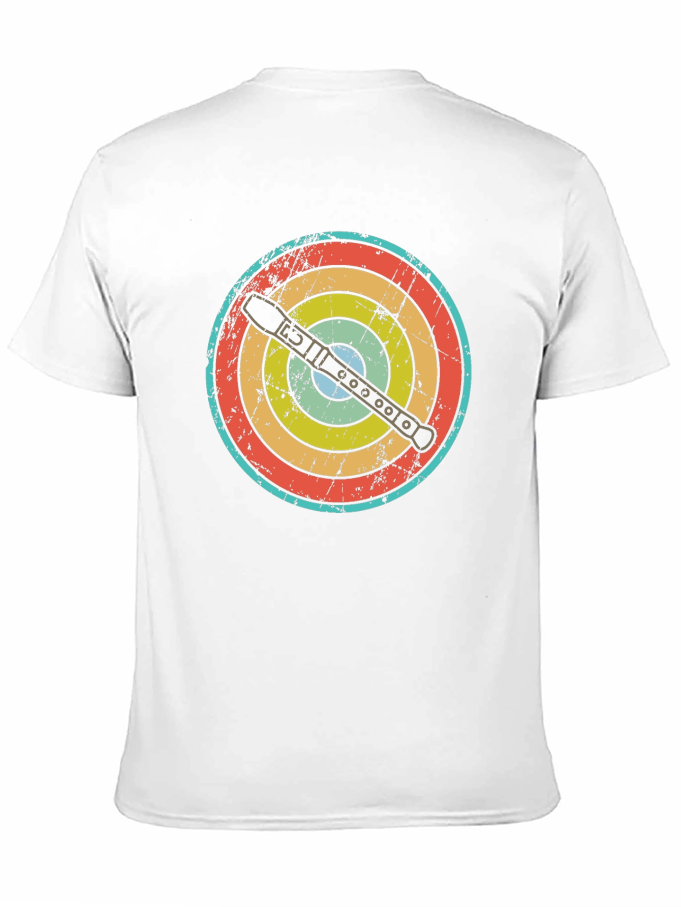 Retro Flute Player Target T-Shirt