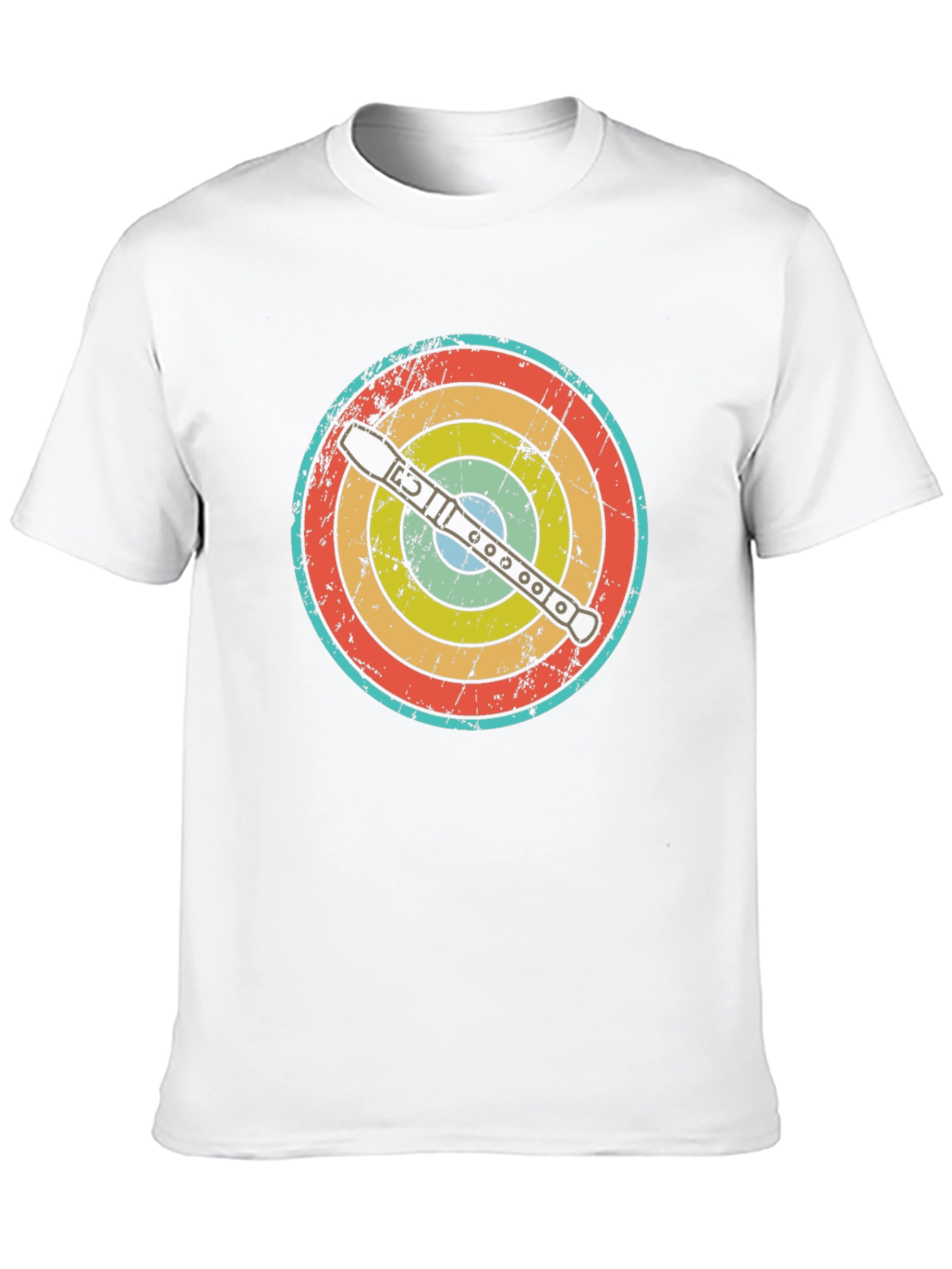 Retro Flute Player Target T-Shirt
