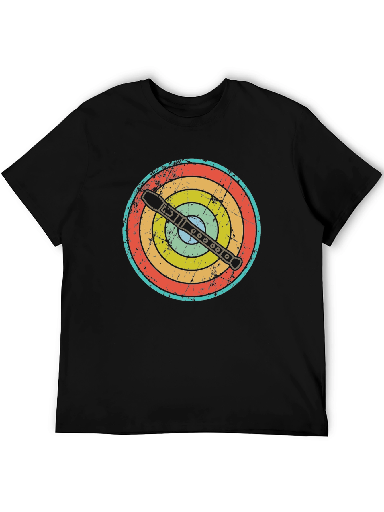 Retro Flute Player Target T-Shirt