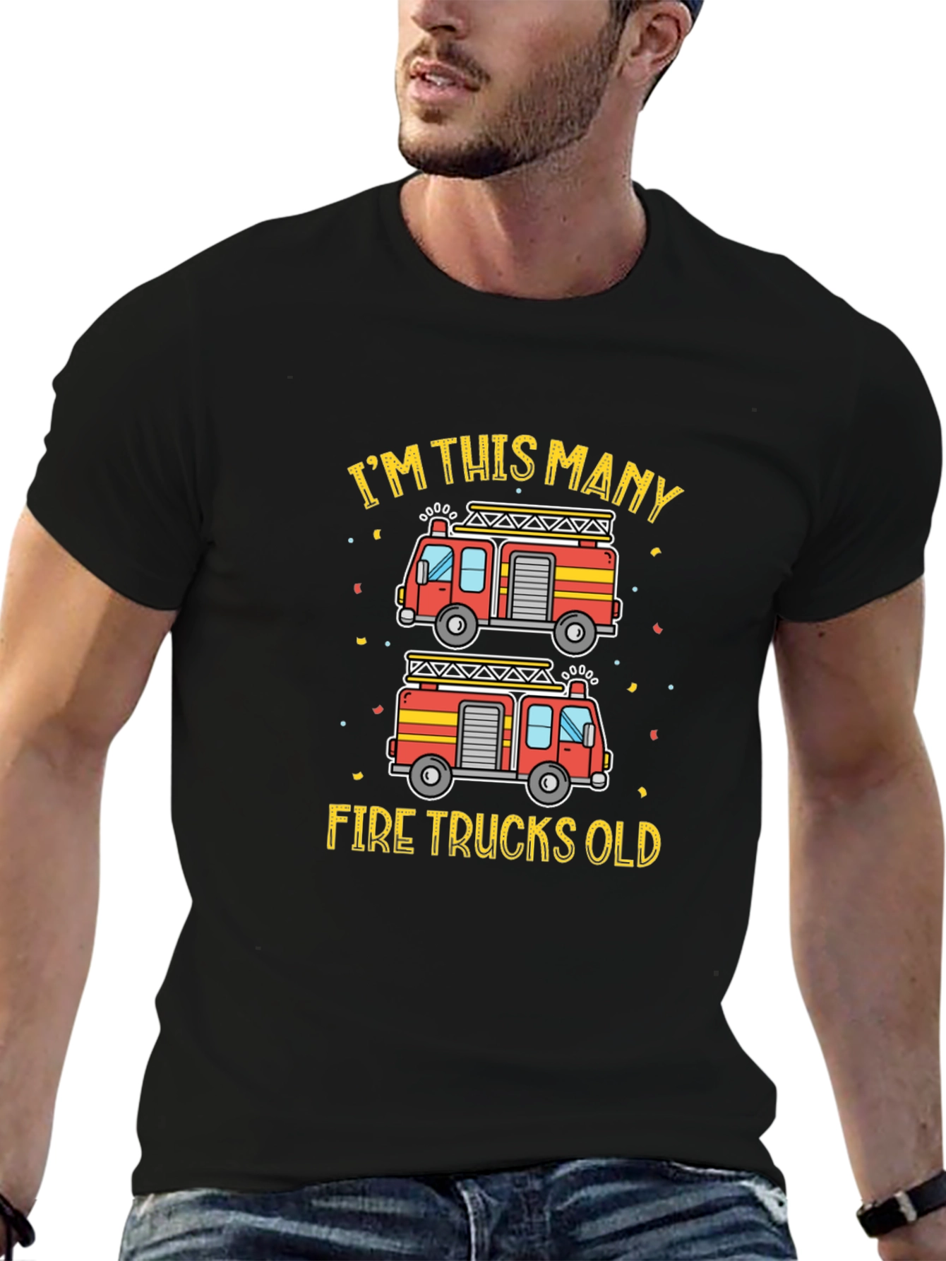 Firetruck Birthday T-Shirt - Im This Many