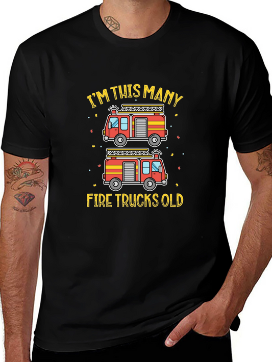 Firetruck Birthday T-Shirt - Im This Many