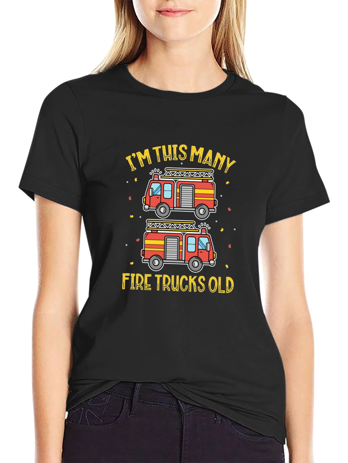 Firetruck Birthday T-Shirt - Im This Many