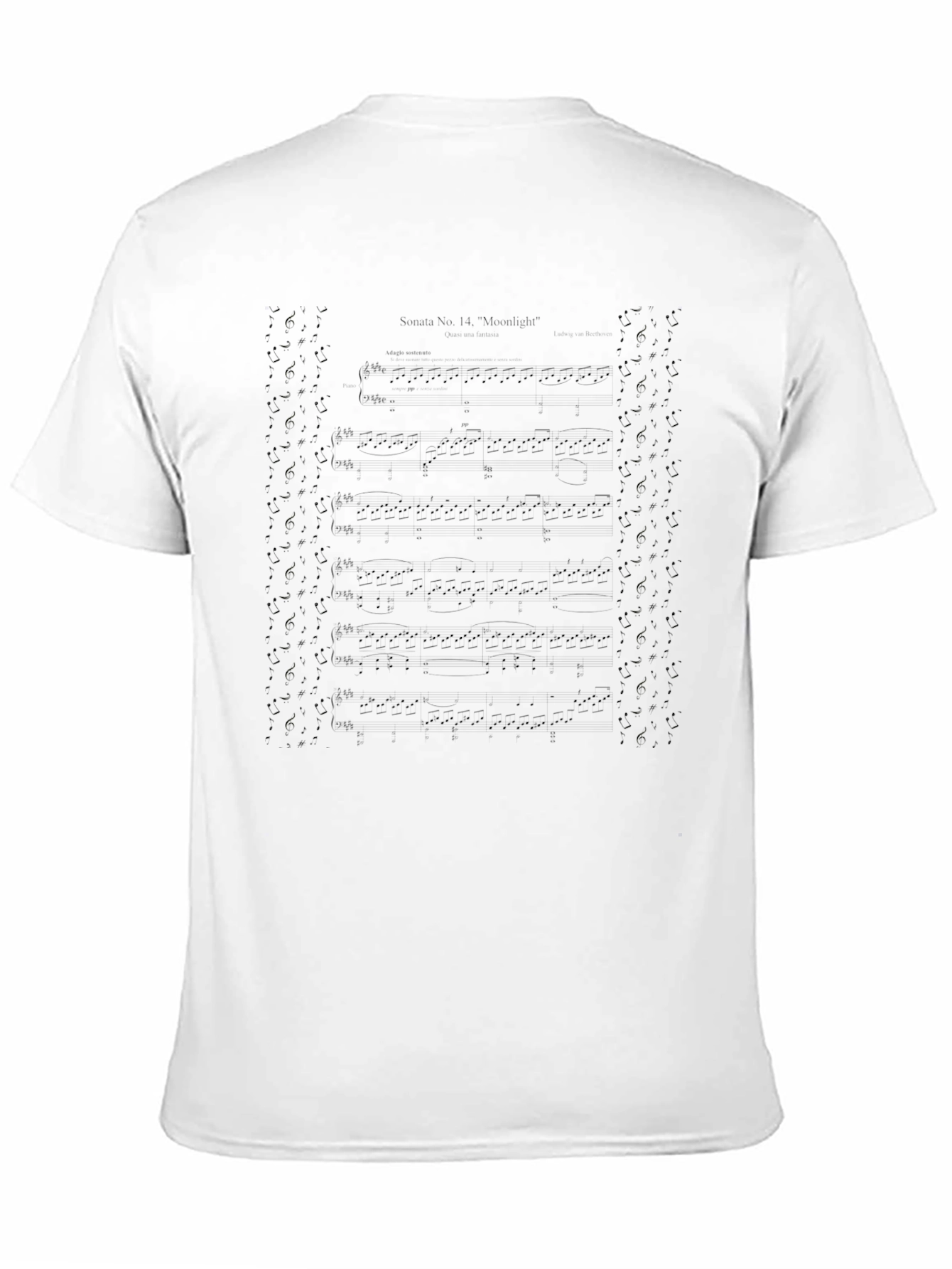 Musical Notes T-Shirt - Black Casual Tee