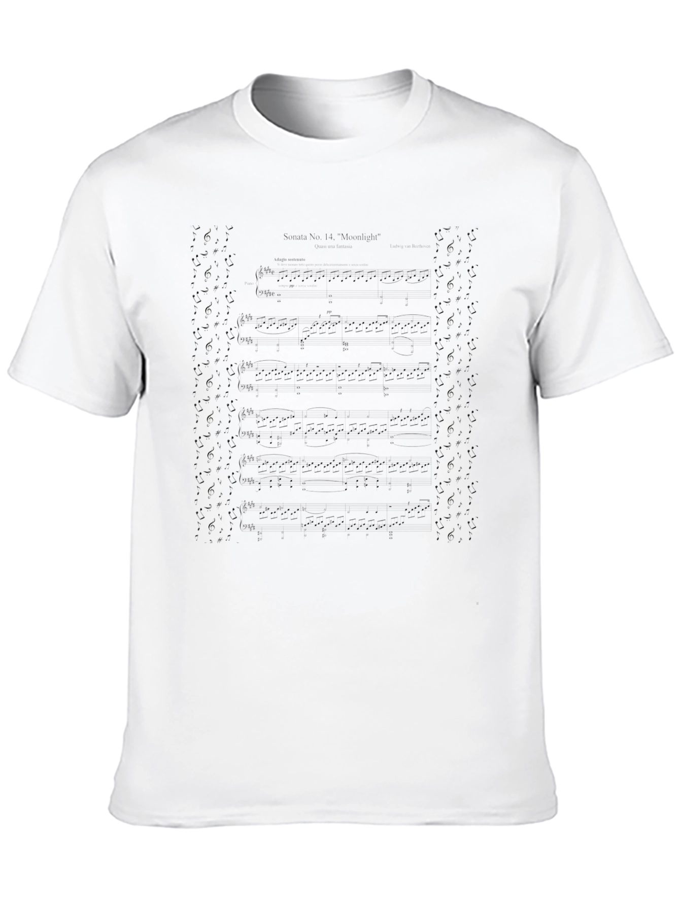 Musical Notes T-Shirt - Black Casual Tee