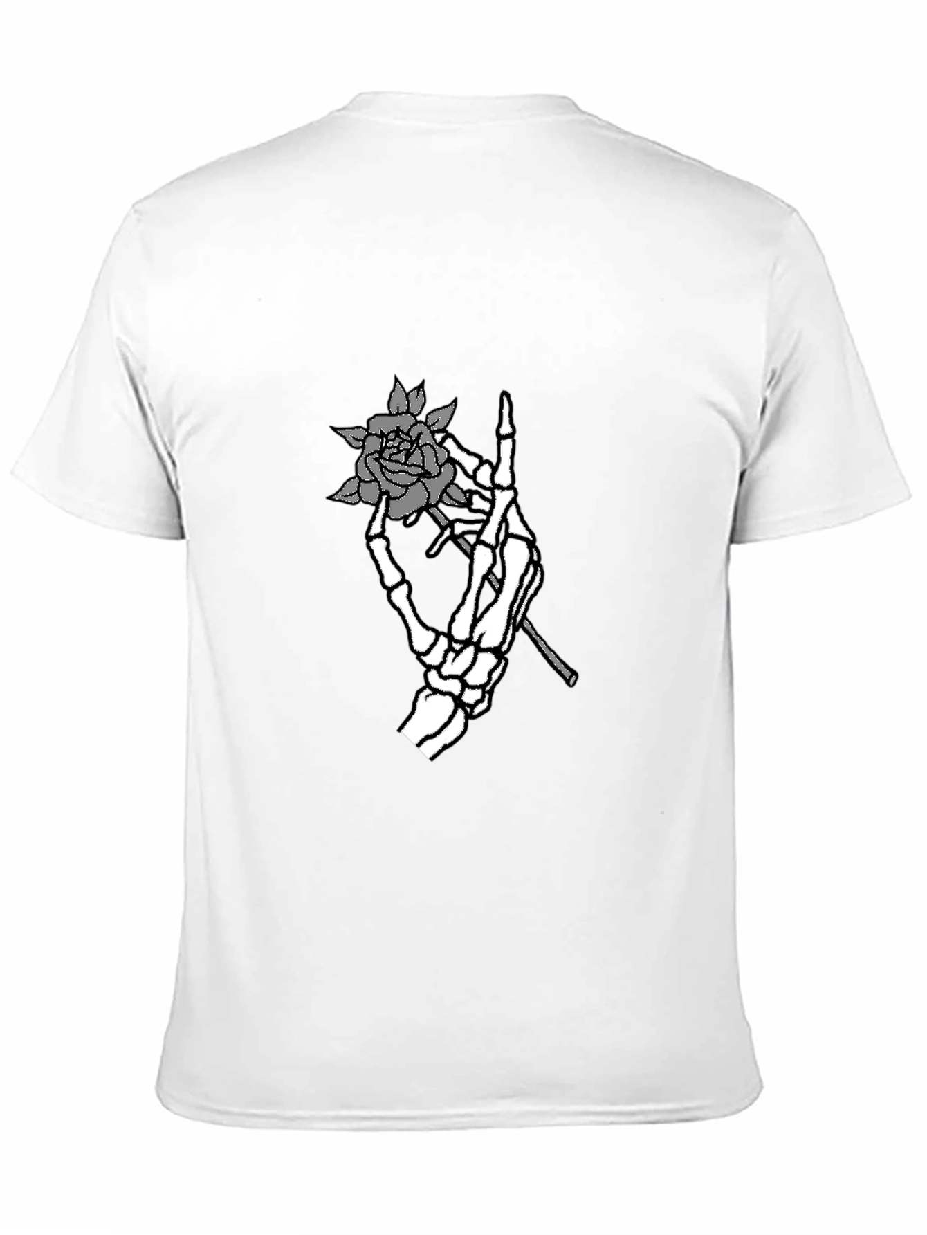 Skeleton Hand Rose Graphic Tee - Black T-Shirt