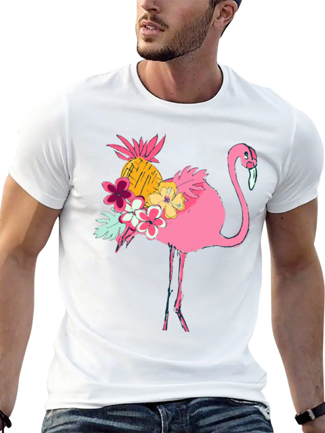 Tropical Flamingo Graphic Tee - Summer Style!