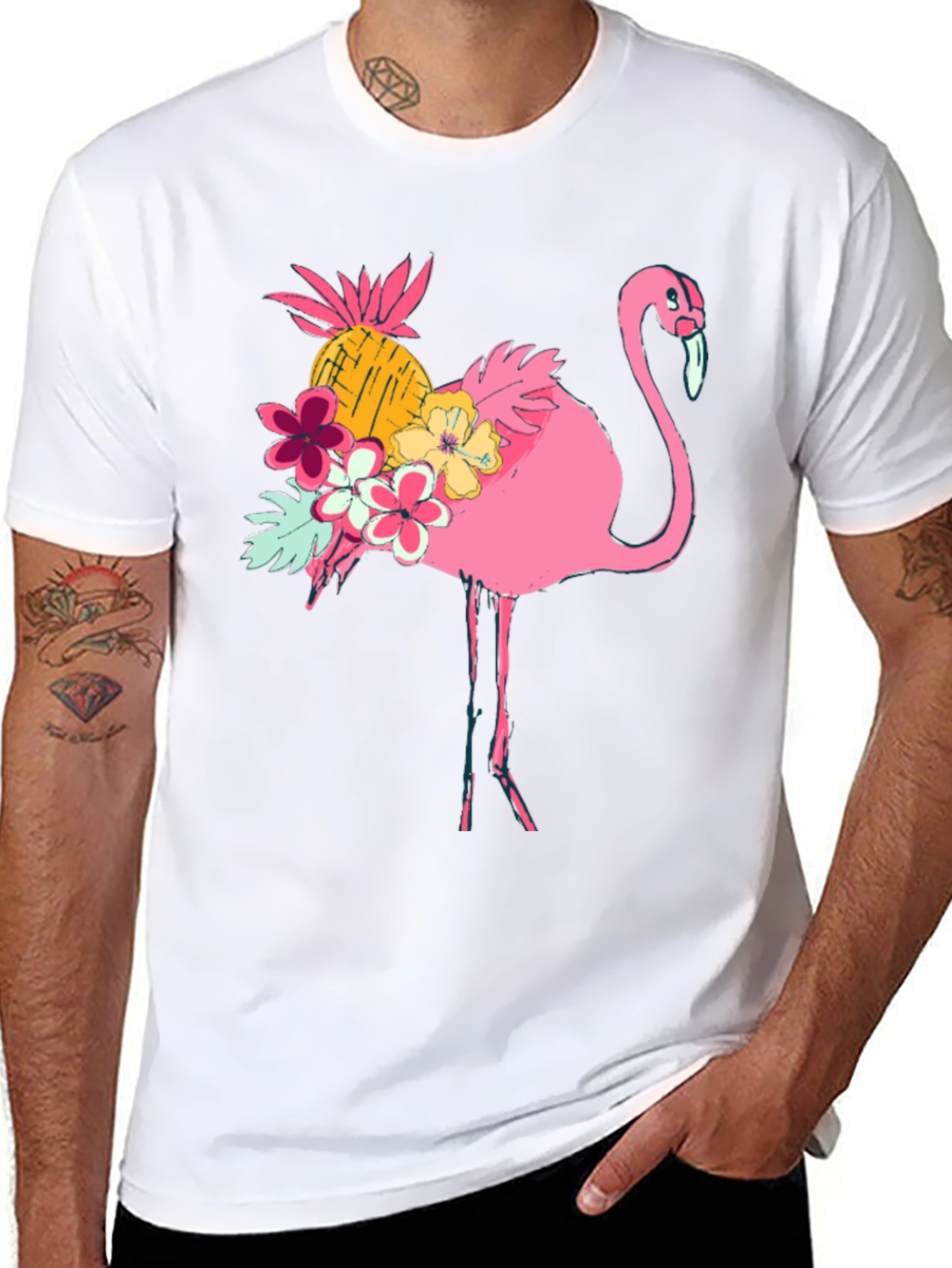 Tropical Flamingo Graphic Tee - Summer Style!