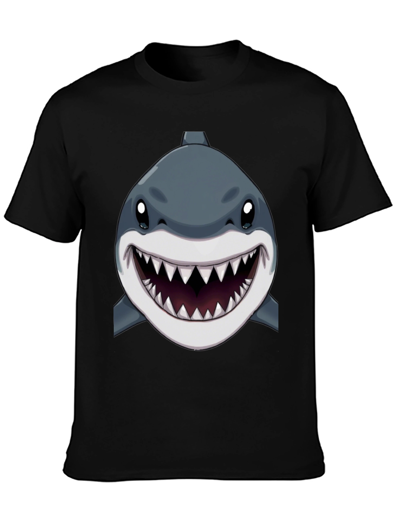 Shark Graphic Print Black T-Shirt