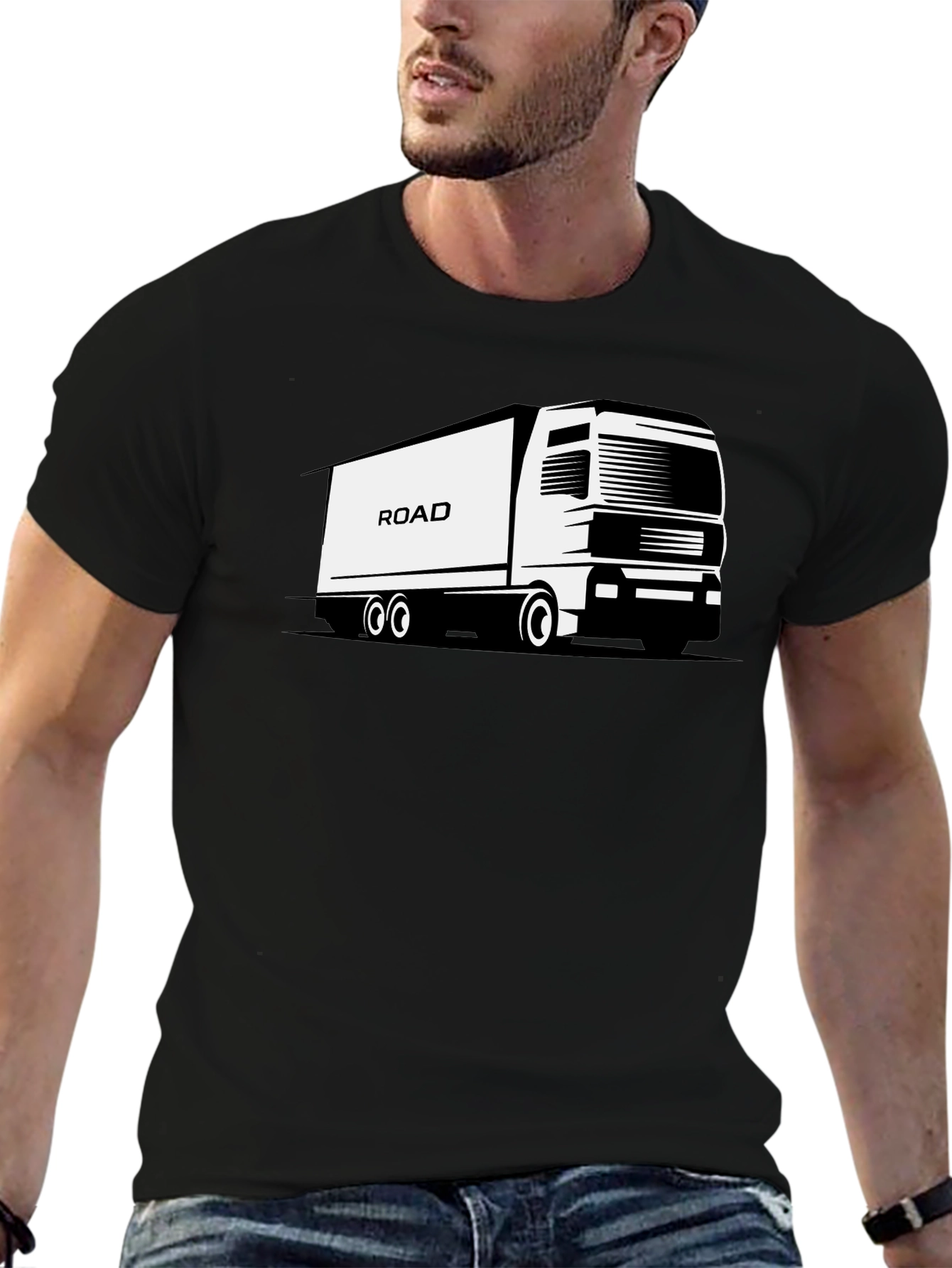 Road Truck Black T-Shirt