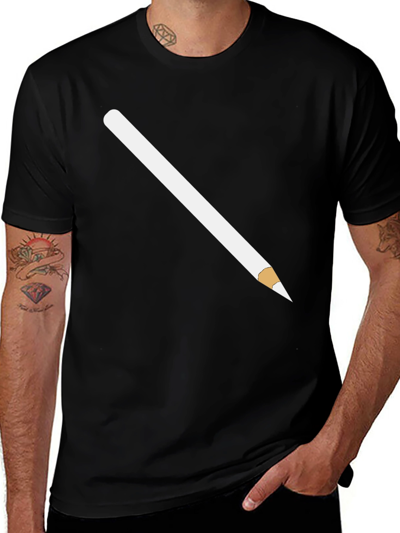 Pencil Graphic Black T-Shirt