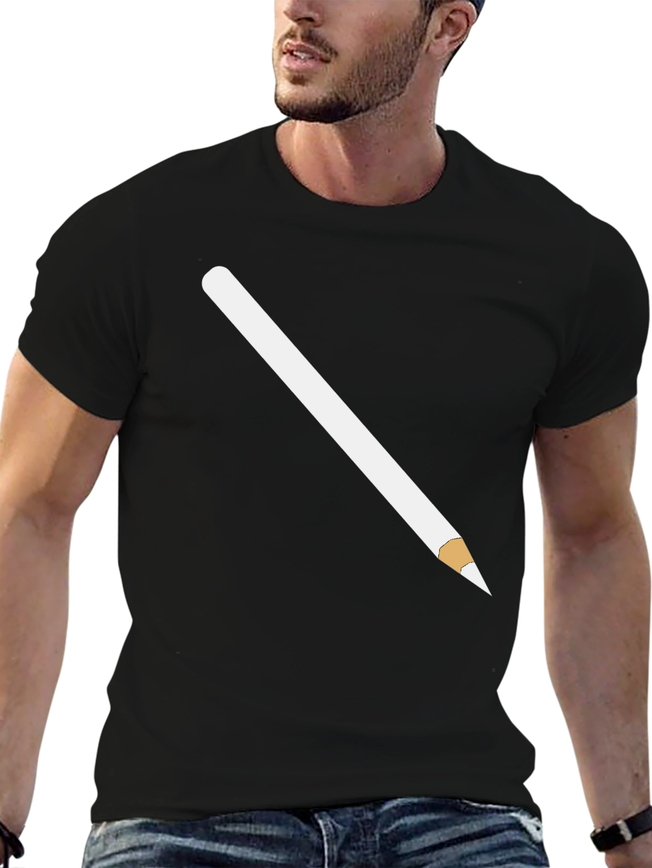 Pencil Graphic Black T-Shirt
