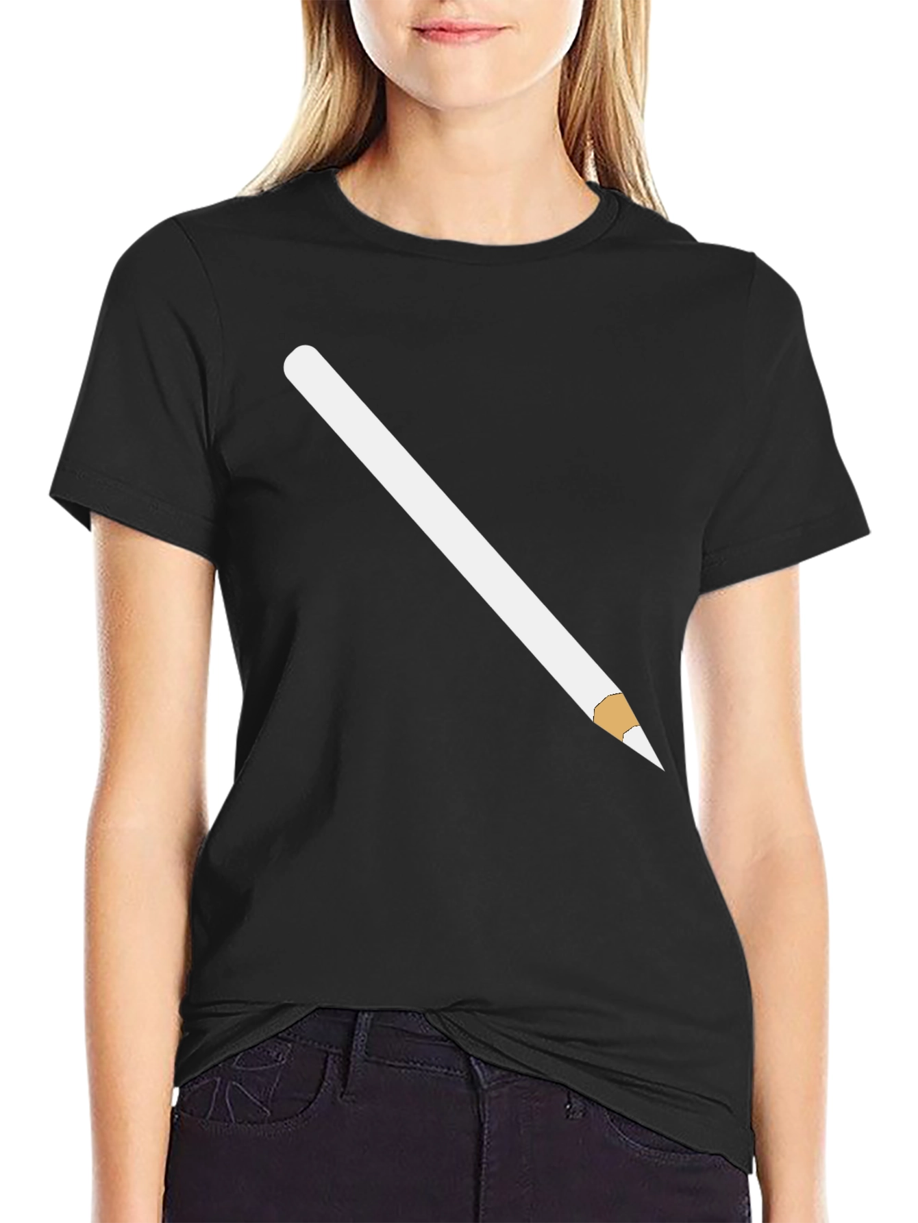 Pencil Graphic Black T-Shirt
