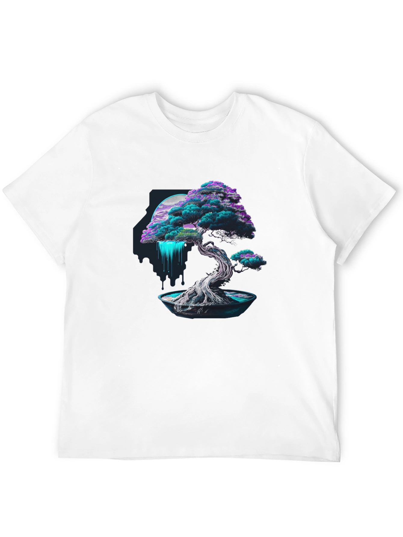 Neon Bonsai Tree Graphic Tee - Modern Streetwear