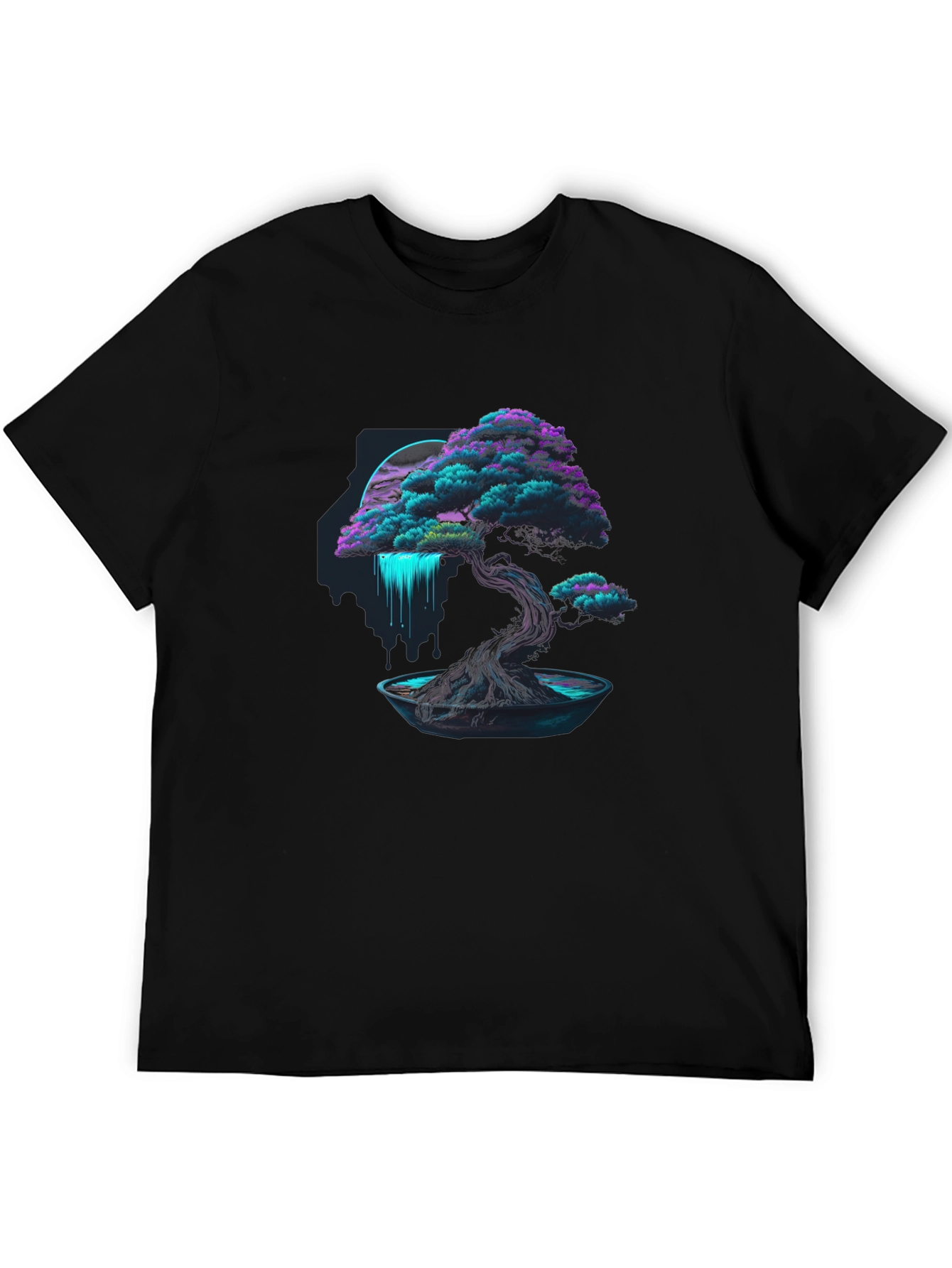 Neon Bonsai Tree Graphic Tee - Modern Streetwear
