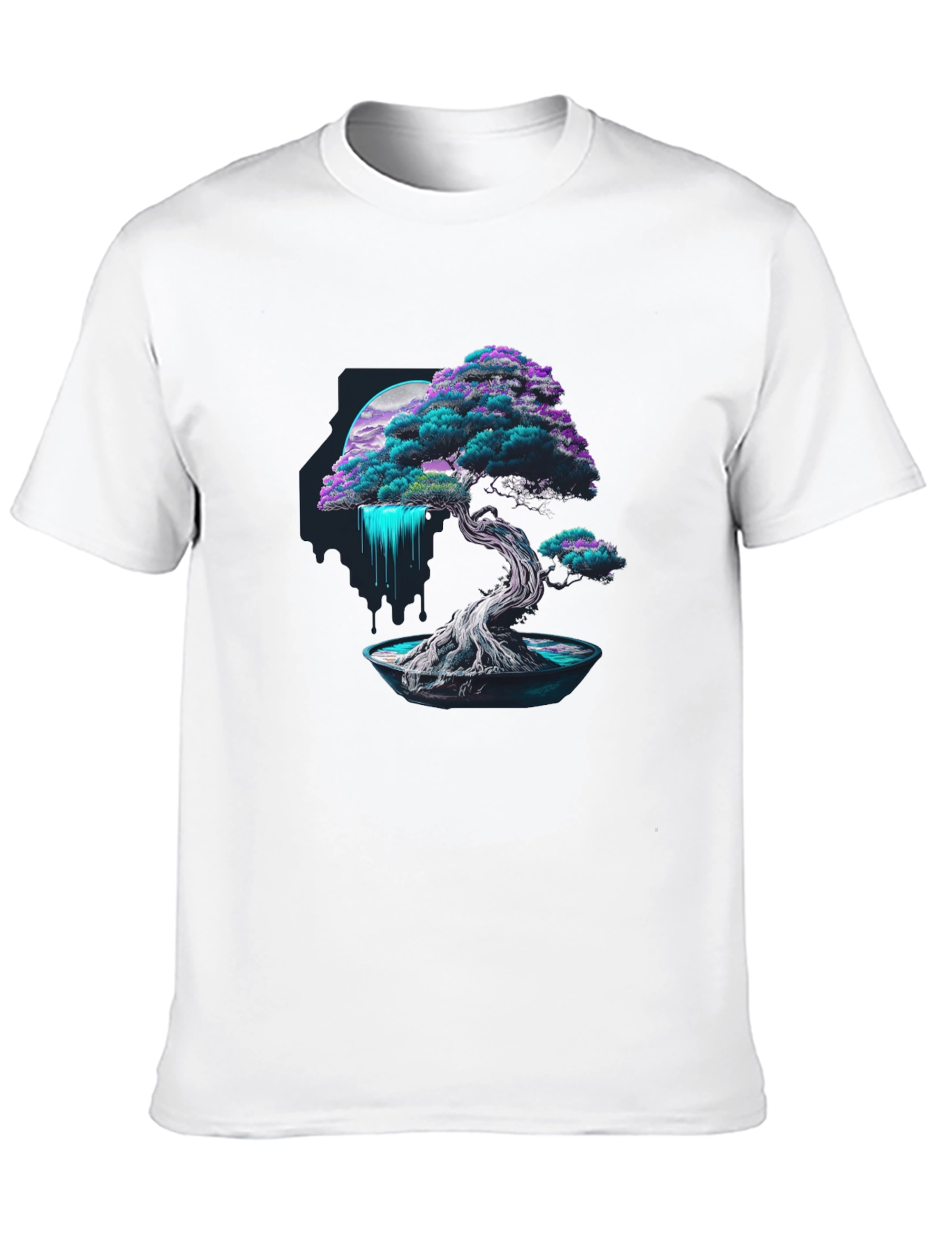Neon Bonsai Tree Graphic Tee - Modern Streetwear