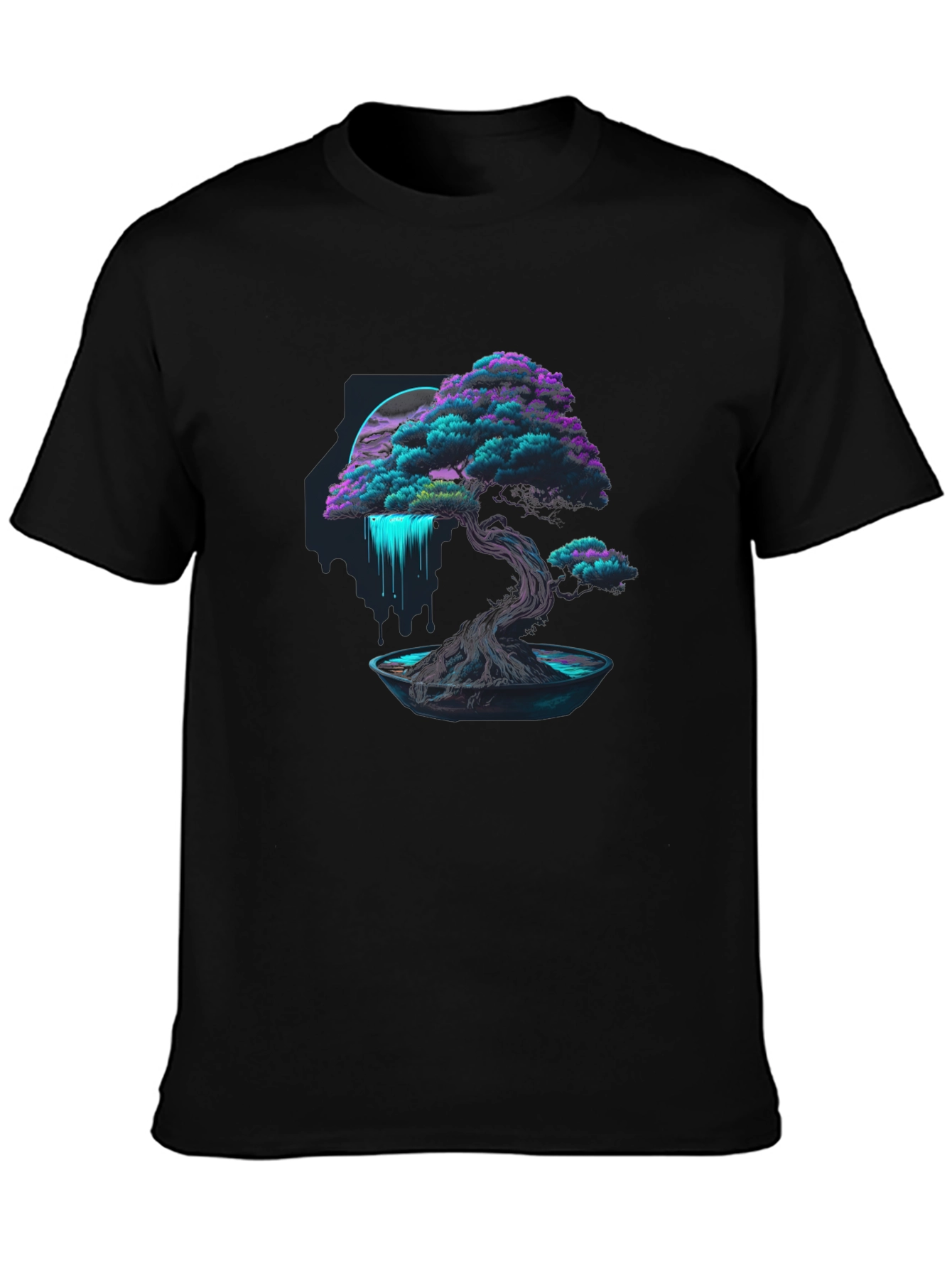 Neon Bonsai Tree Graphic Tee - Modern Streetwear