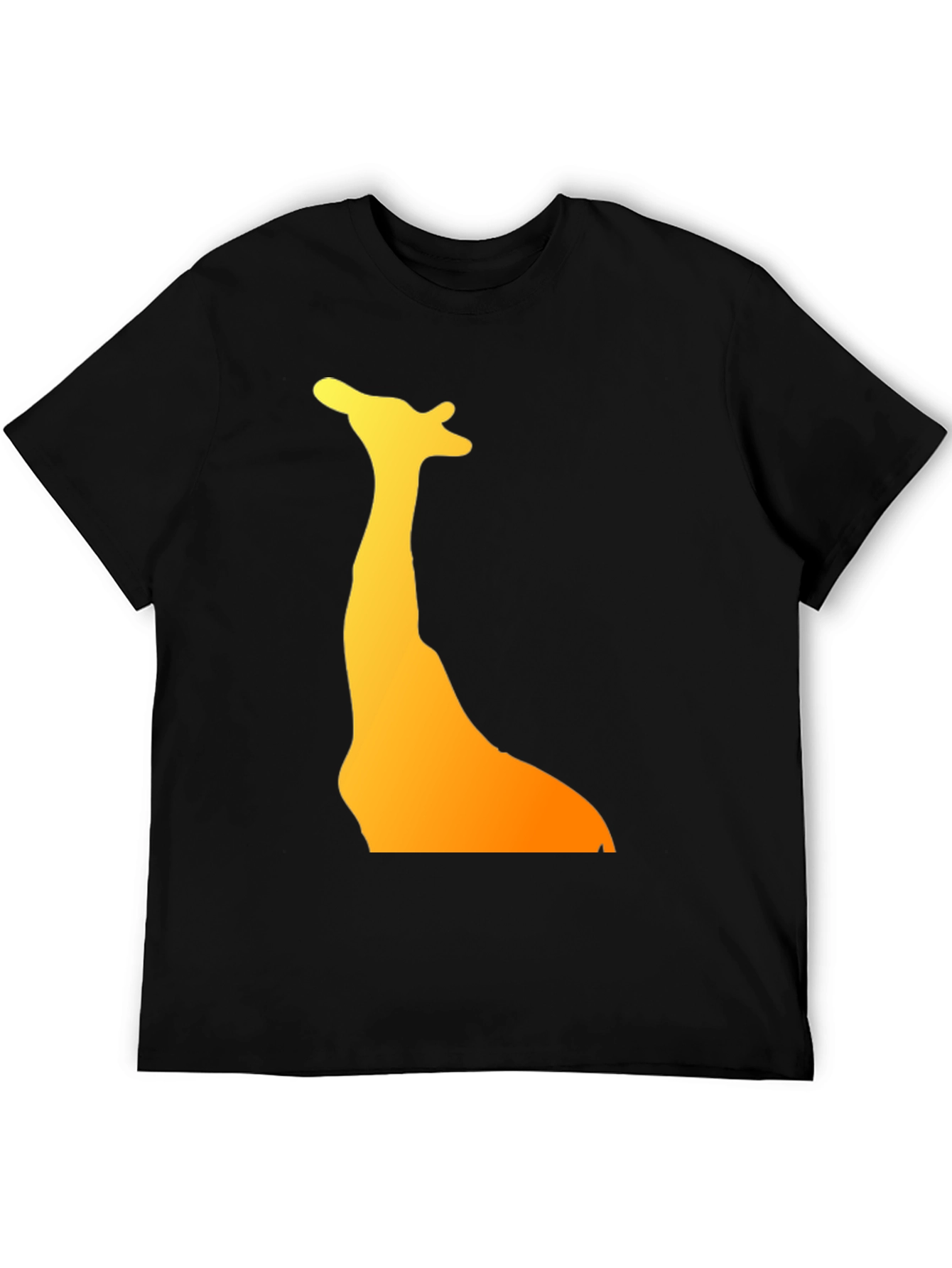 Giraffe Silhouette Graphic Tee - Black Cotton T-Shirt