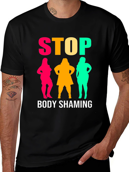 Stop Body Shaming Graphic Tee - Unisex Black T-Shirt