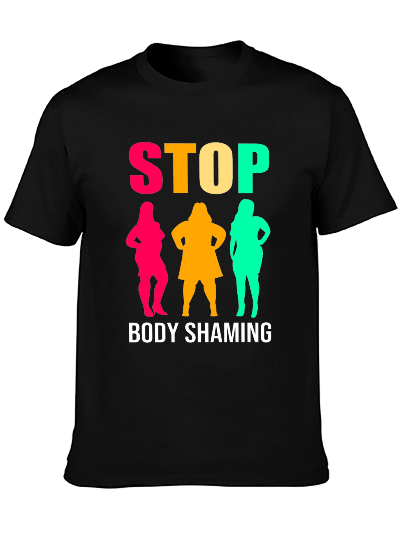 Stop Body Shaming Graphic Tee - Unisex Black T-Shirt
