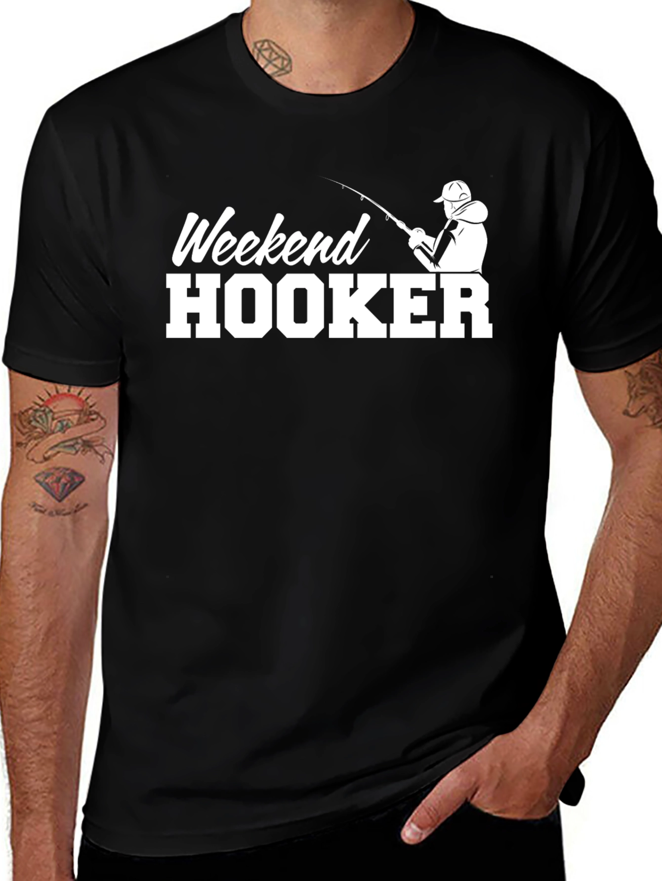 Weekend Hooker Fishing T-Shirt - Black