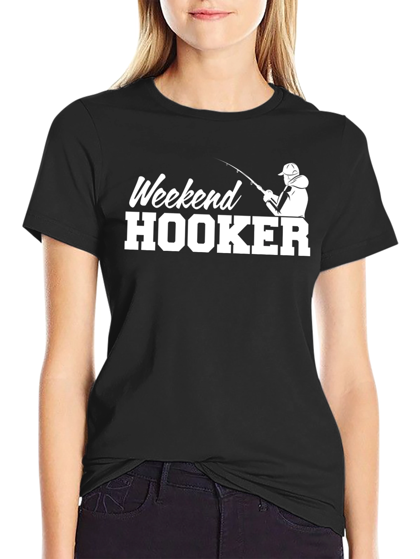 Weekend Hooker Fishing T-Shirt - Black