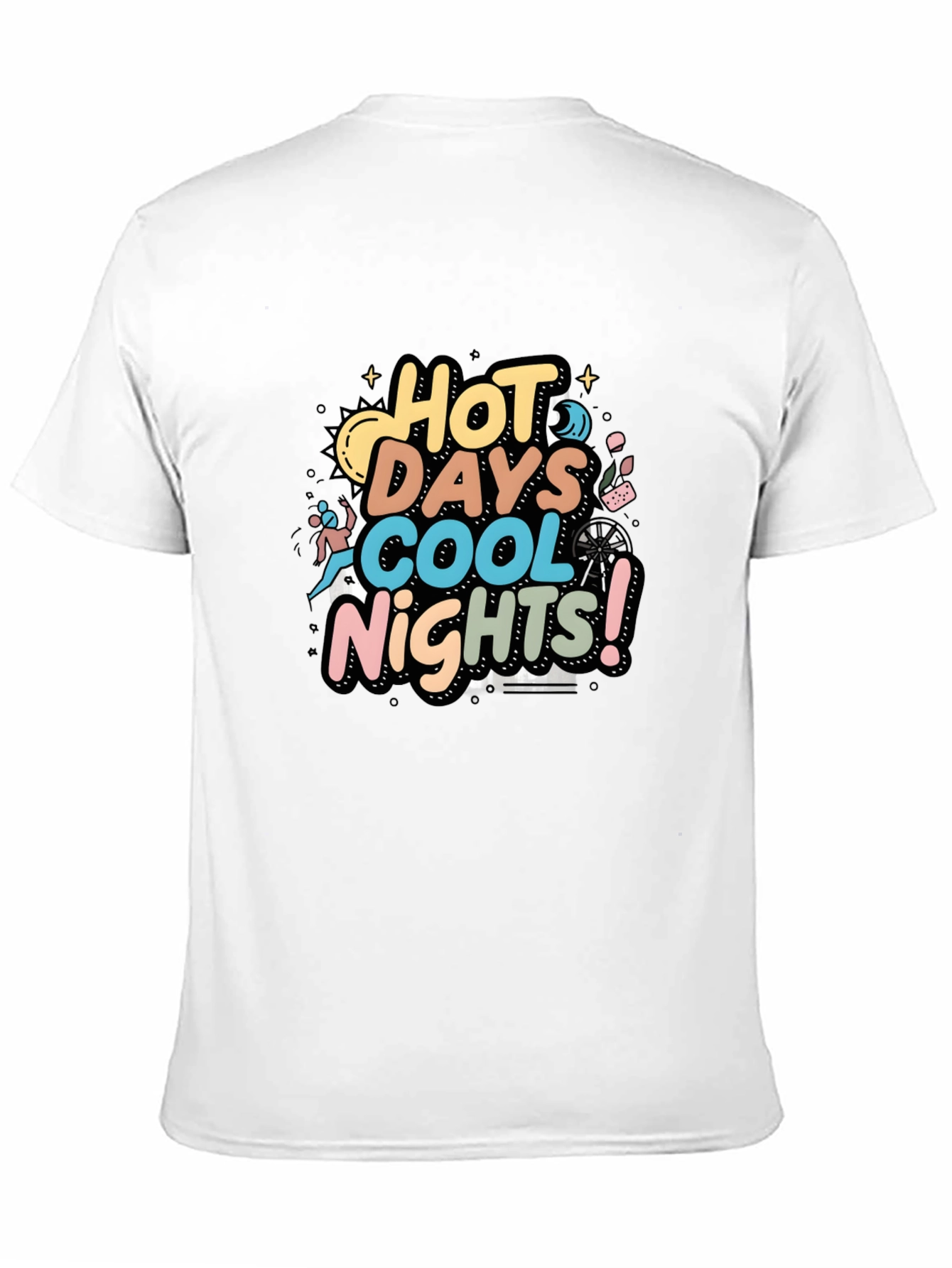 Hot Days Cool Nights Graphic Tee - Black