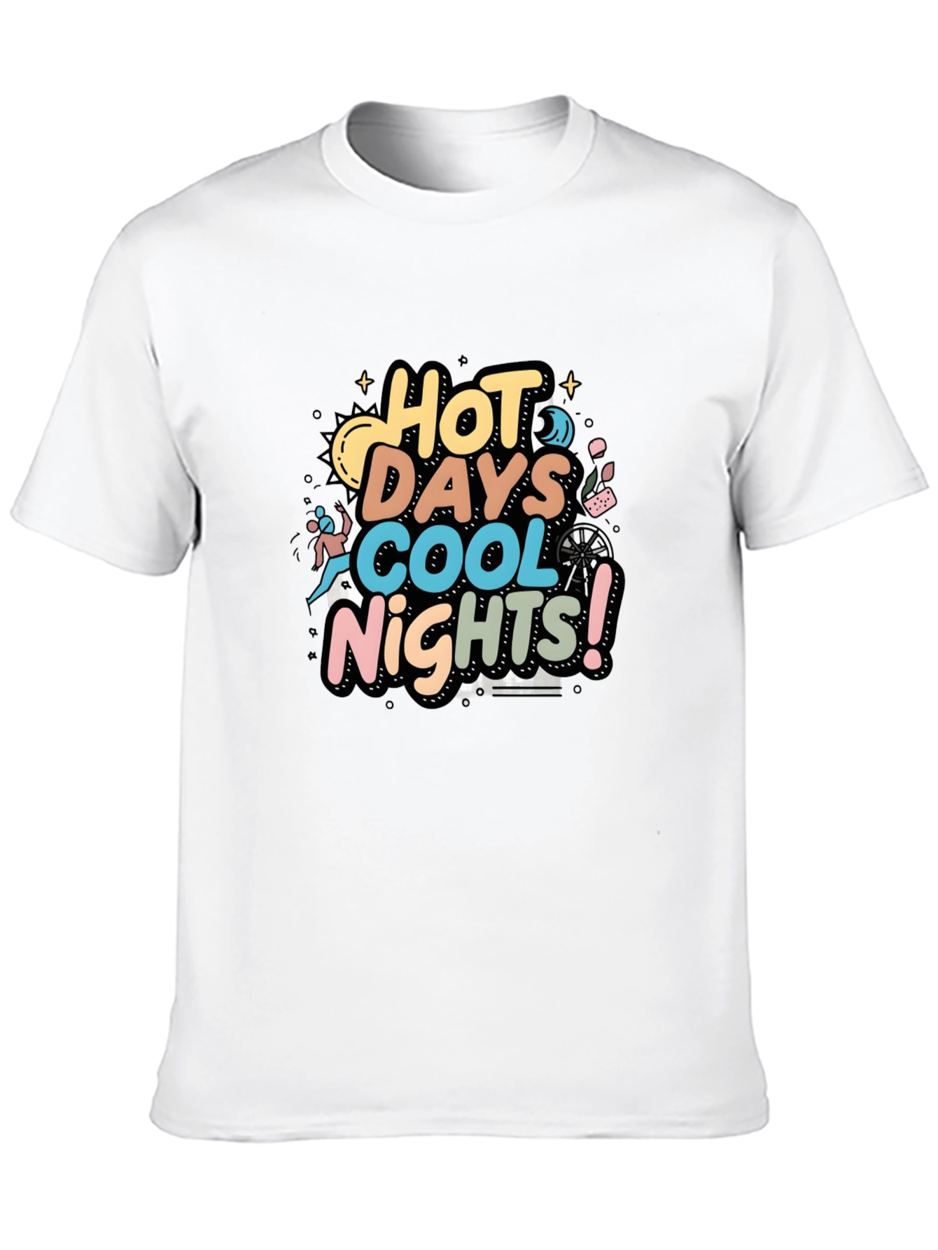 Hot Days Cool Nights Graphic Tee - Black