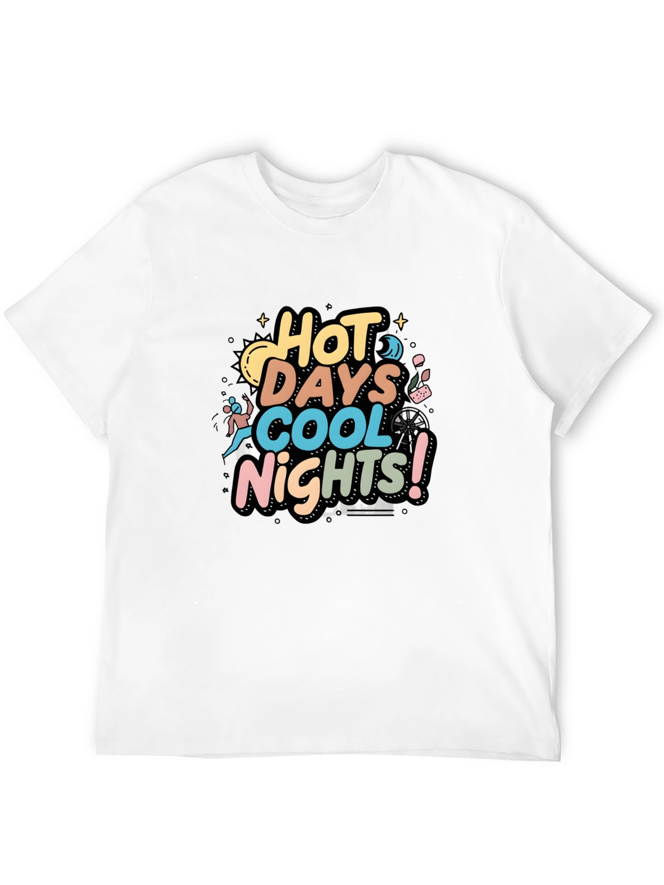 Hot Days Cool Nights Graphic Tee - Black