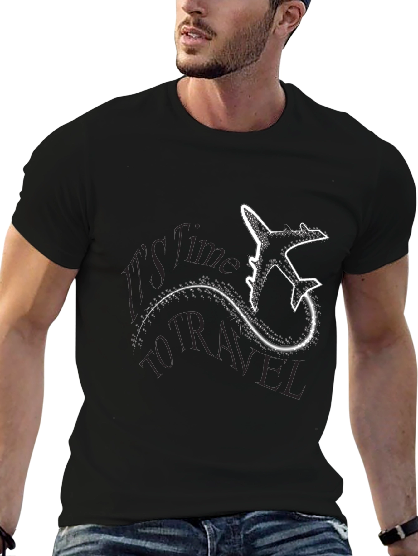 Time to Travel Graphic T-Shirt - Airplane Design