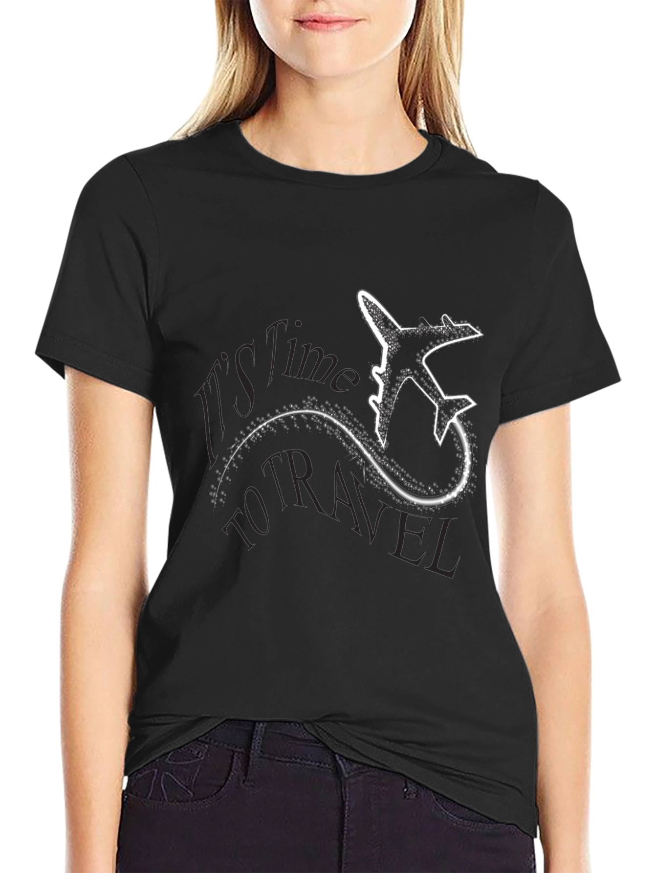 Time to Travel Graphic T-Shirt - Airplane Design